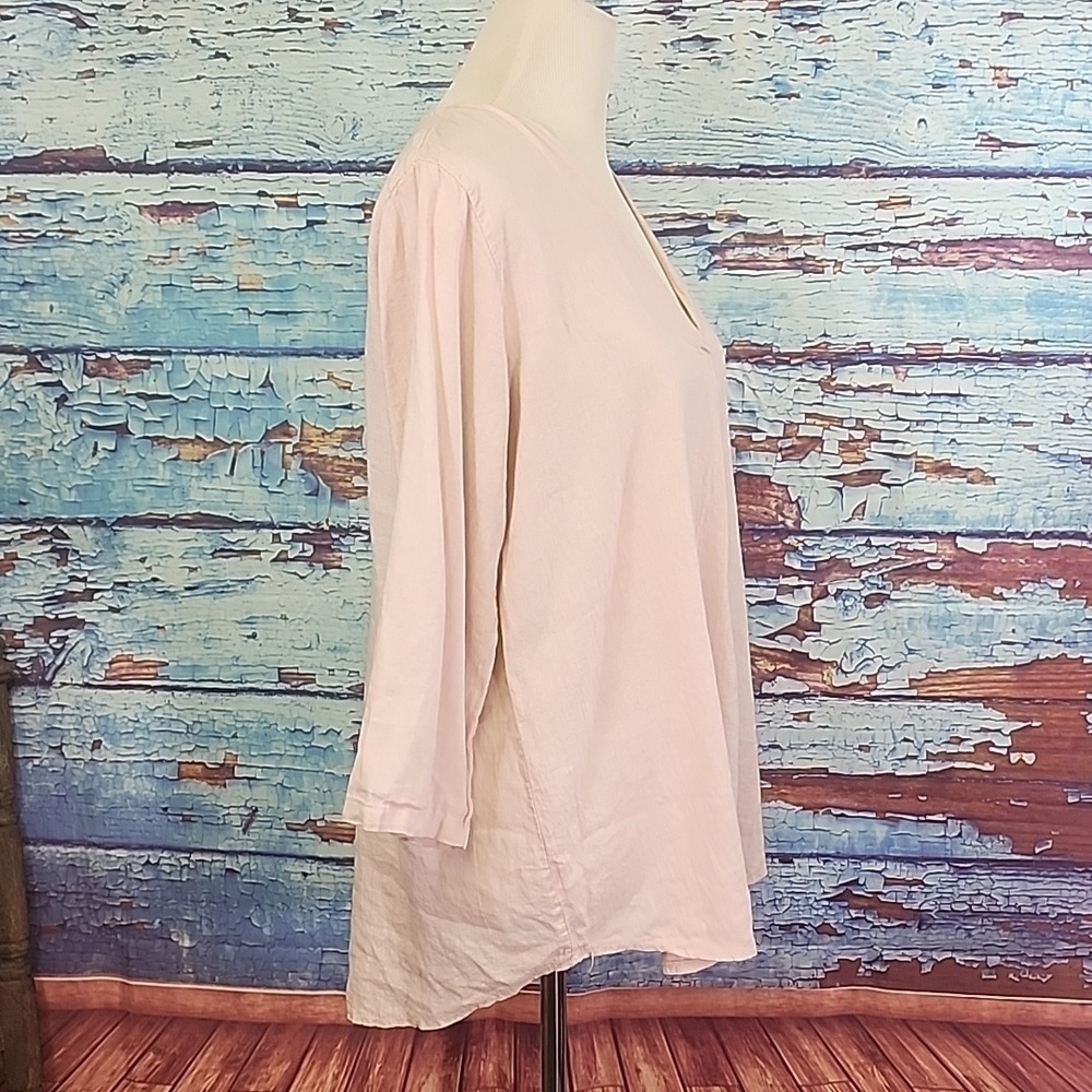 KARAMEL Italy 100% Linen Top O/S - Picture 3 of 5